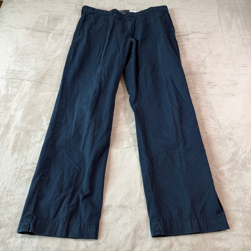 Polo Ralph Lauren Preston Pant Mens 36x34 Navy Blue Cotton Chino Straight Leg